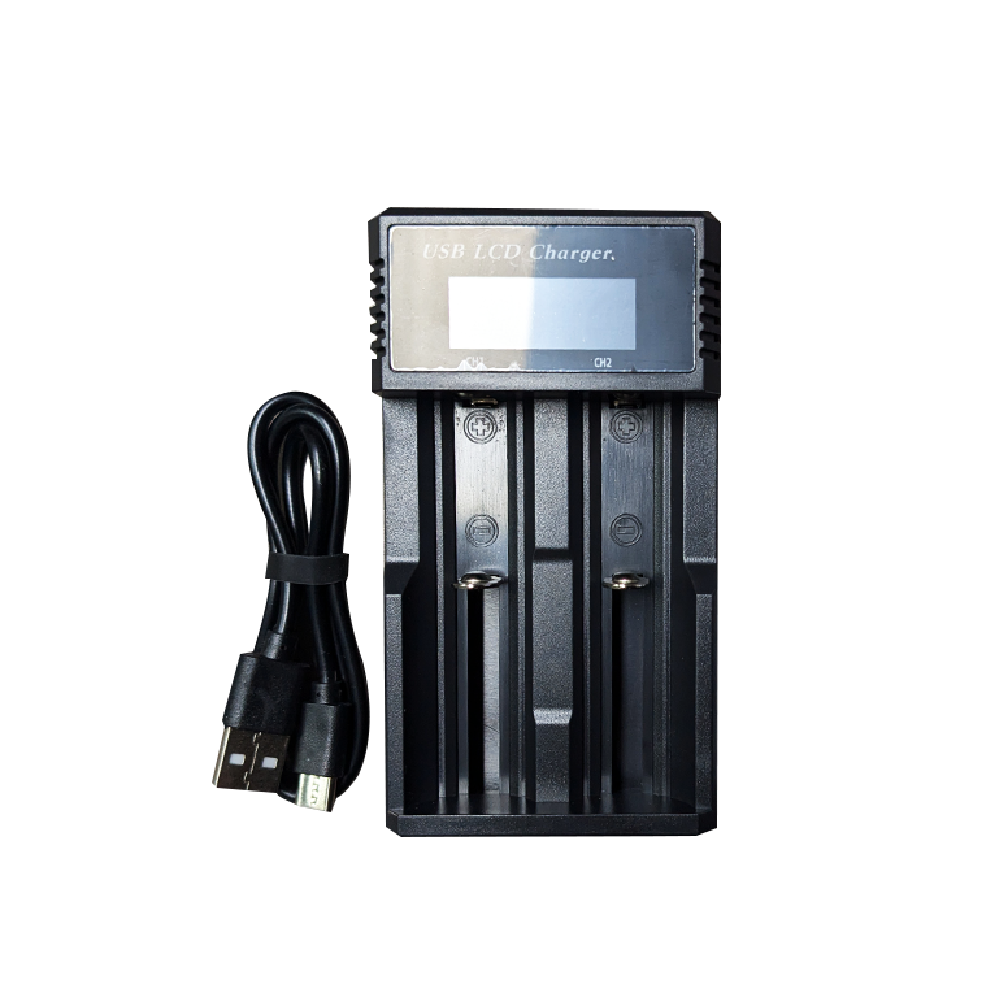 IP POWER Universal 2 Port Battery Charger LED Indicator:  3.7V Li-Ion / 1.2V Ni-Mh