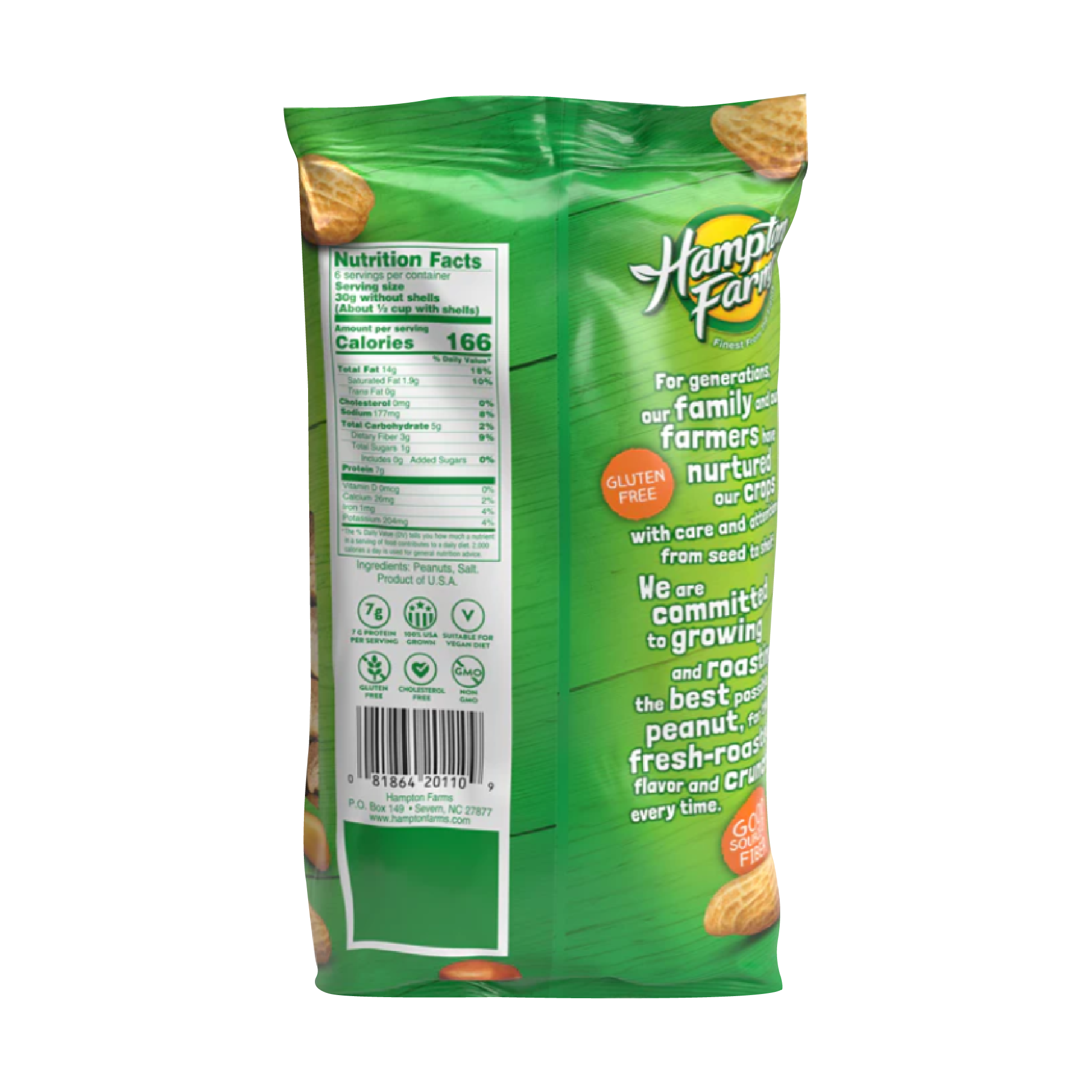 Salted Roasted Peanuts 3oz Bag (Single)