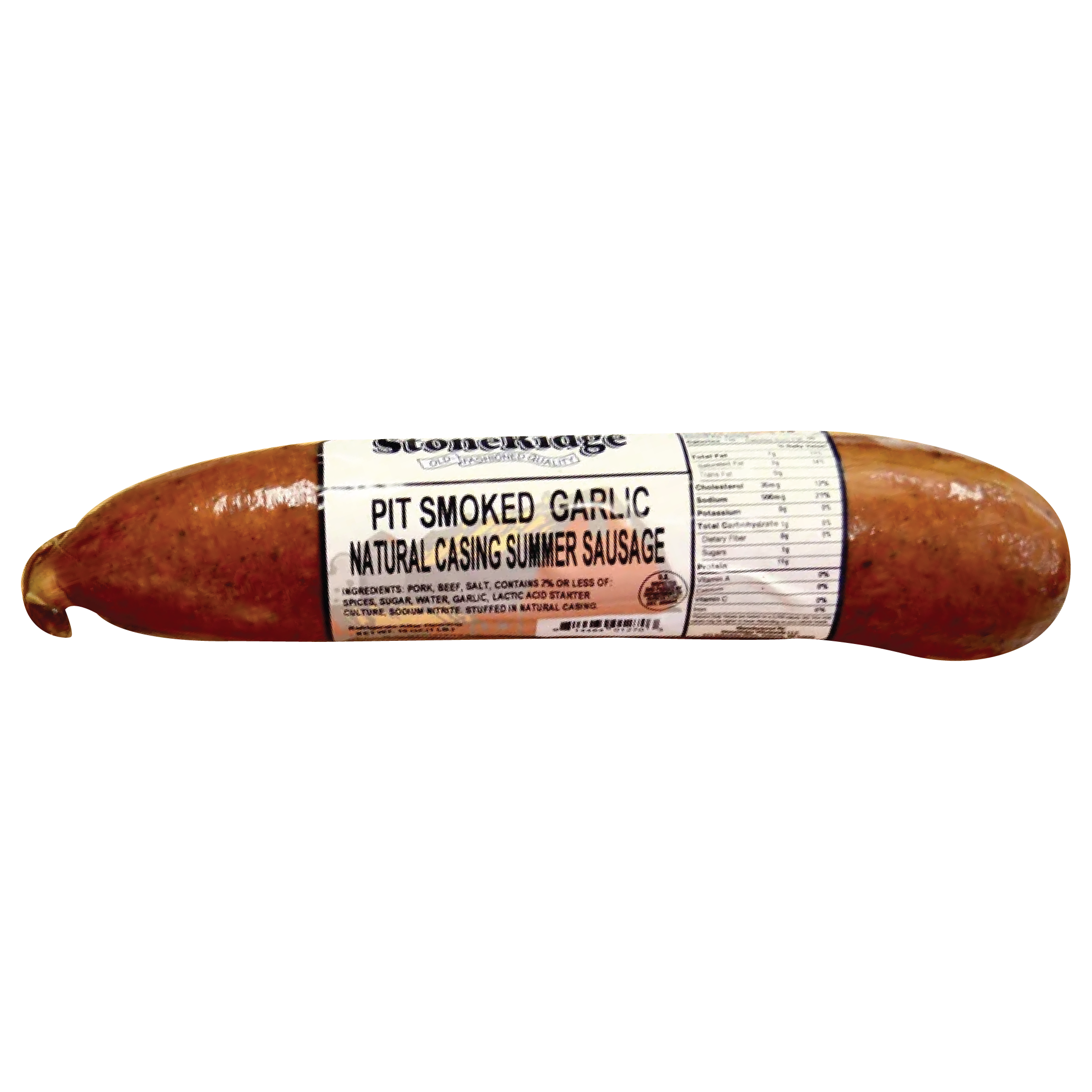 Stoneridge 16oz Pit-Smoked Garlic Natural Casing Summer Sausage