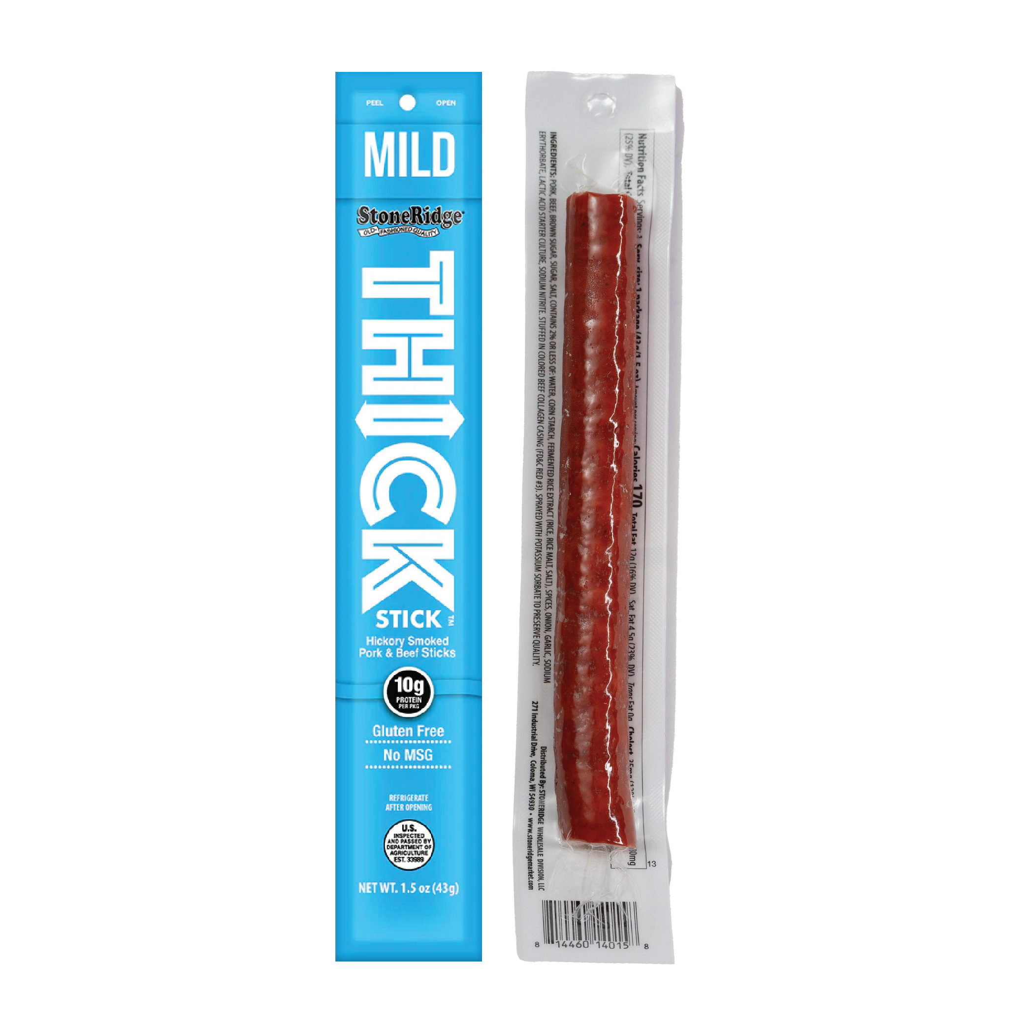 Stoneridge 1.5oz Mild Thick Stick - Hickory Smoked Pork & Beef Sticks