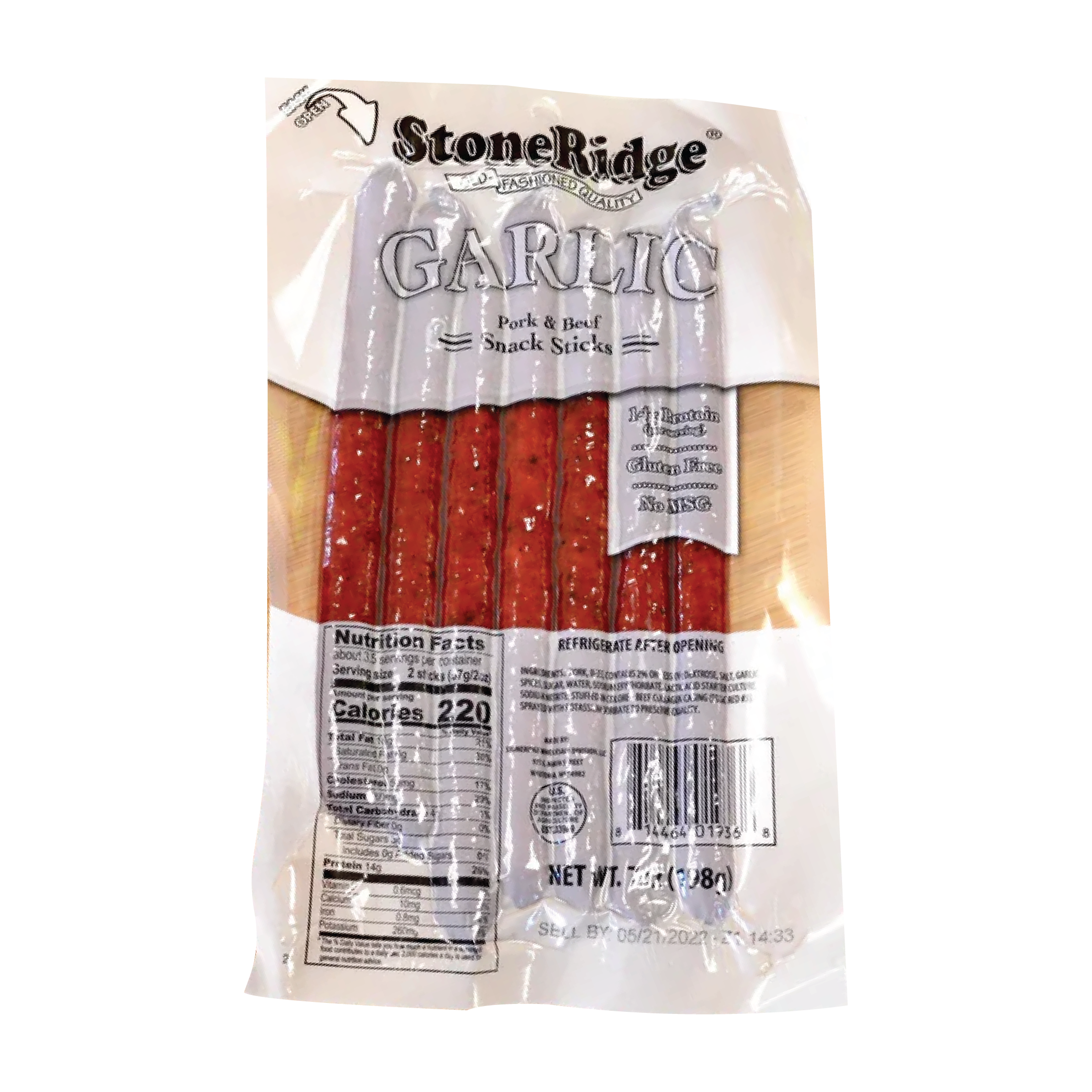 Stoneridge 7oz Garlic Pork & Beef Snack Sticks