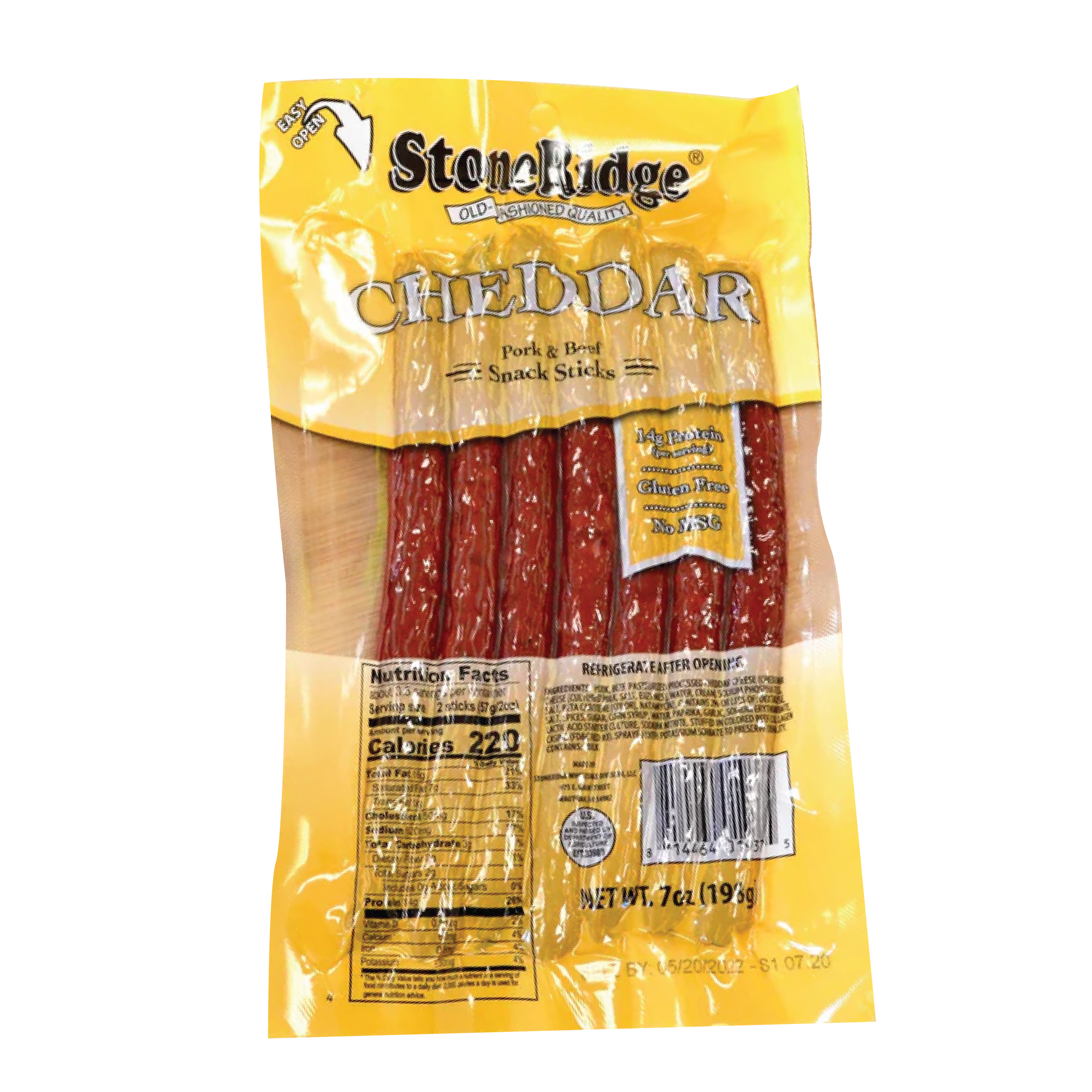 Stoneridge 7oz Cheddar Pork And Beef Snack Sticks